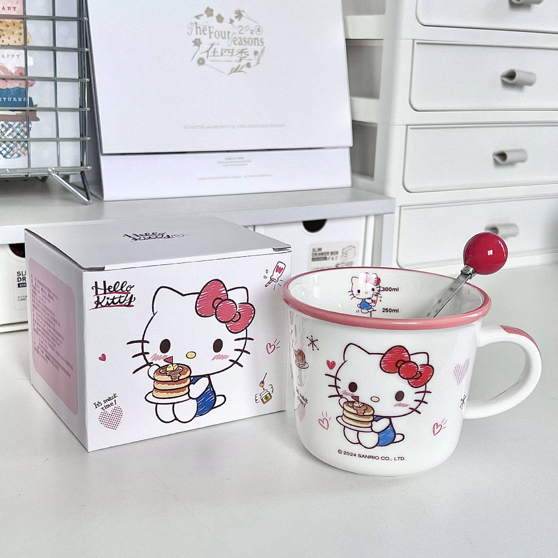 Mignonne tasse en céramique Hello Kitty, idéale pour le bureau, le lait ou le café – un excellent ca