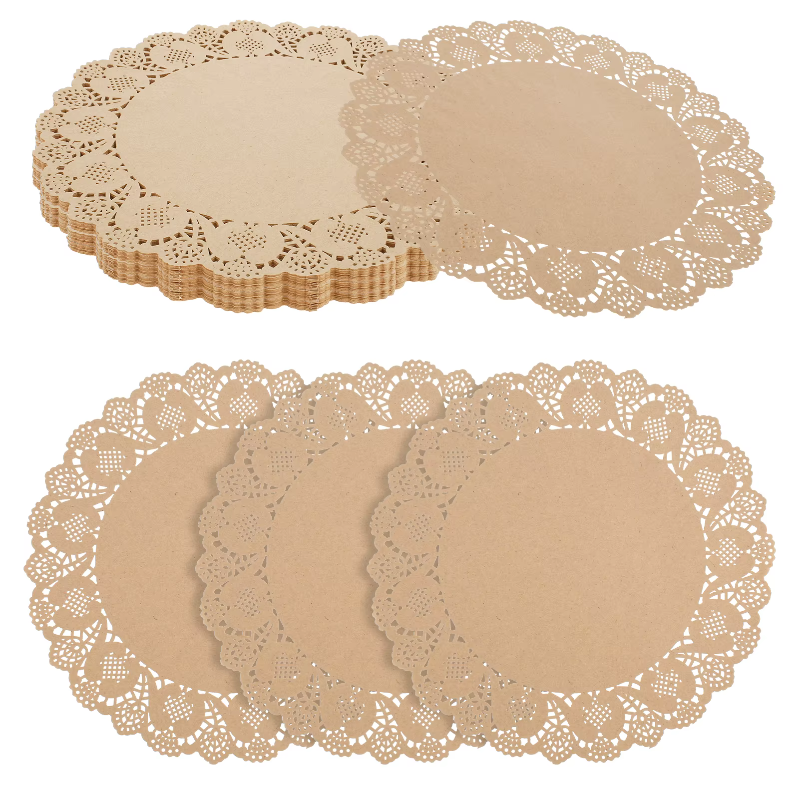 100 pièces napperons ronds dentelle papier napperons jetables pour la nourriture gâteaux tapis fête 
