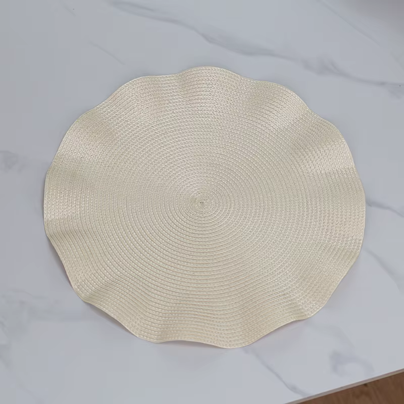 Set de 6 napperons ronds ondulés, tissés et tressés, 15 pouces, pour tables à manger, tapis de table