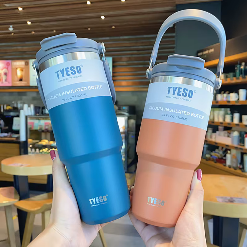 Tyeso tasse à café bouteille Thermos en acier inoxydable Double couche isolation tasse de voyage fro