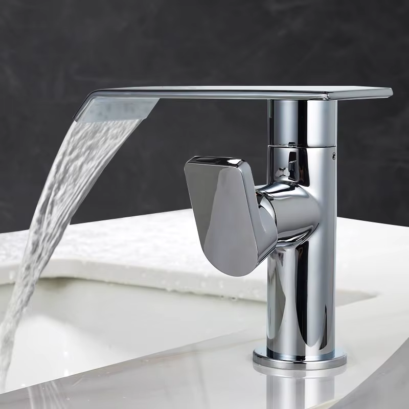 Robinet de salle de bains en or brossé, robinet de lavabo en cuivre, robinet de lavabo gris chaud et