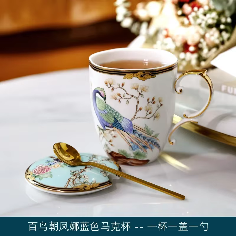Tasse à café en porcelaine de style chinois, grande capacité, tasse en céramique, personnalité de gr