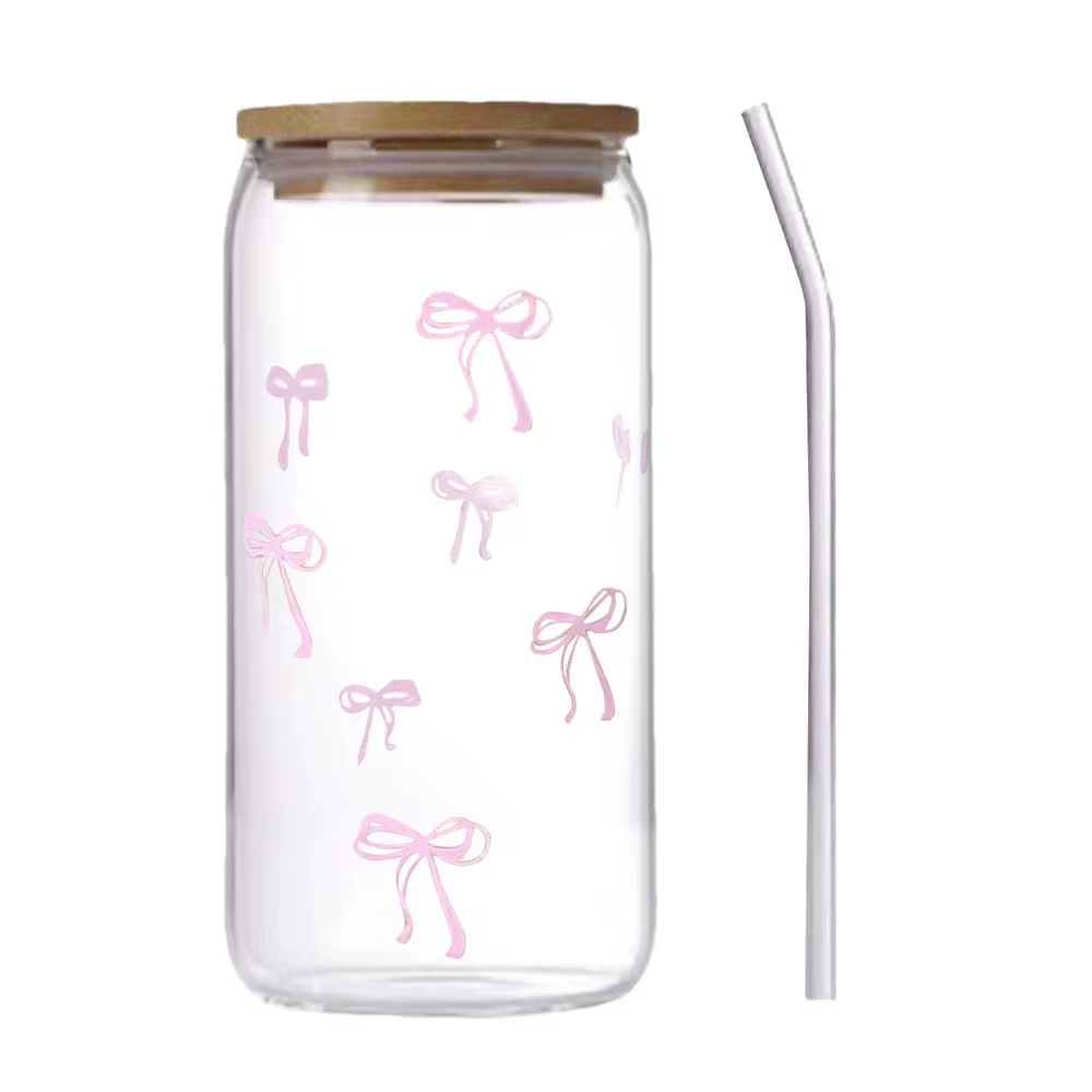 Verres avec couvercles et pailles 500 ml – Tasses en verre pour matcha, café glacé, cocktails, thé m