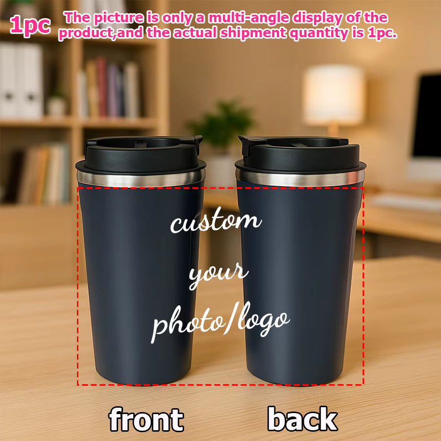 1 tasse à café isotherme en acier inoxydable personnalisée avec photo, 16 oz, idéale pour Noël, Than