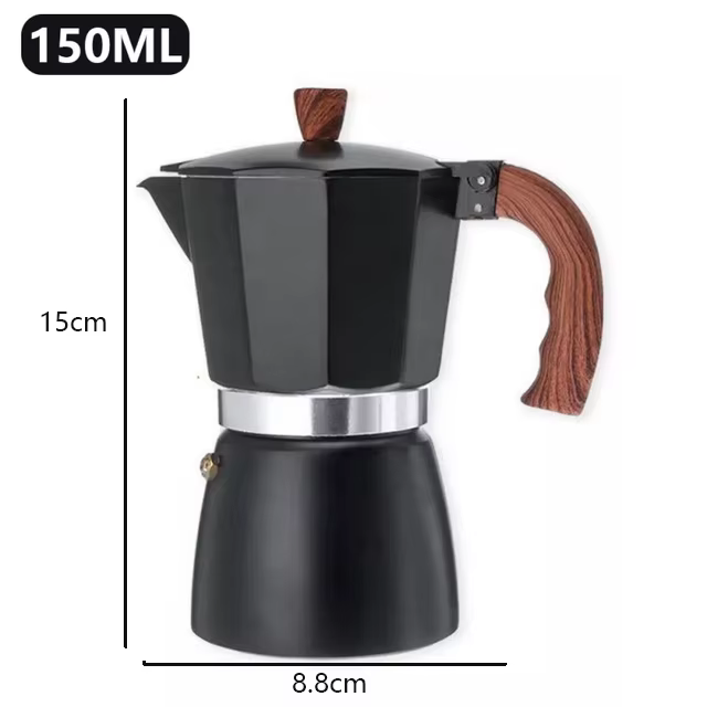 Machine à Expresso Vintage avec Poignée en Bois, Moka, Pot Classique poumons, 73 Outils, Accessoires
