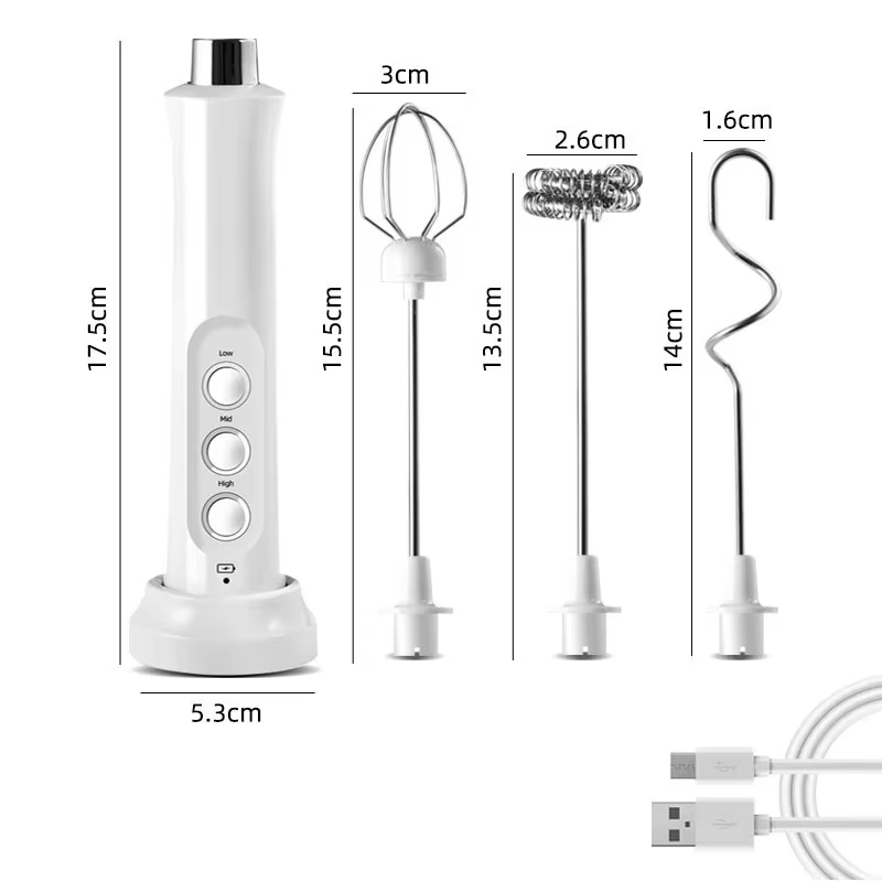Mousseur à lait électrique Portable 3 en 1, Rechargeable, mousseur portatif, mélangeur de boissons à