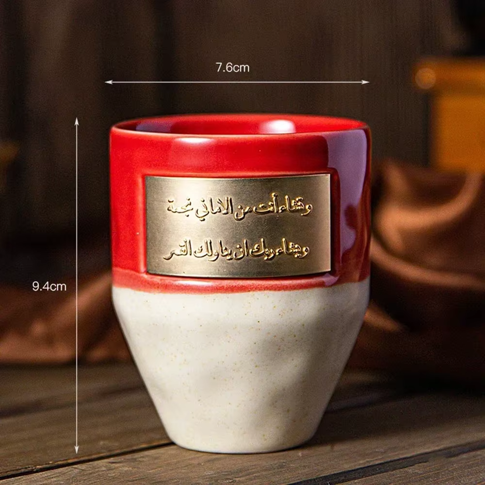 Tasse à café créative en céramique de style saoudien, tasse à lait glacé, tasse à thé pour couples,