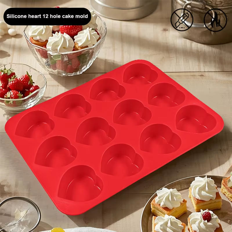 12 tasses moule en Silicone Muffin Cupcake plat de cuisson antiadhésif lave-vaisselle micro-ondes sû