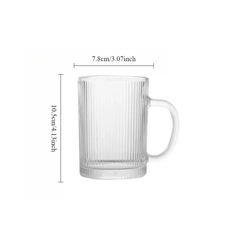 1 pièces Style nordique Latte moka tasses à café tasse en verre à rayures avec couvercle tasse à caf