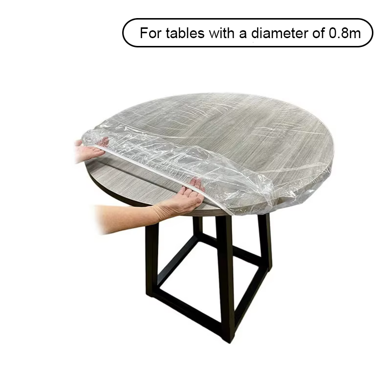 Lot de 10 housses de table rondes transparentes – Protection imperméable et résistante à l'huile pou