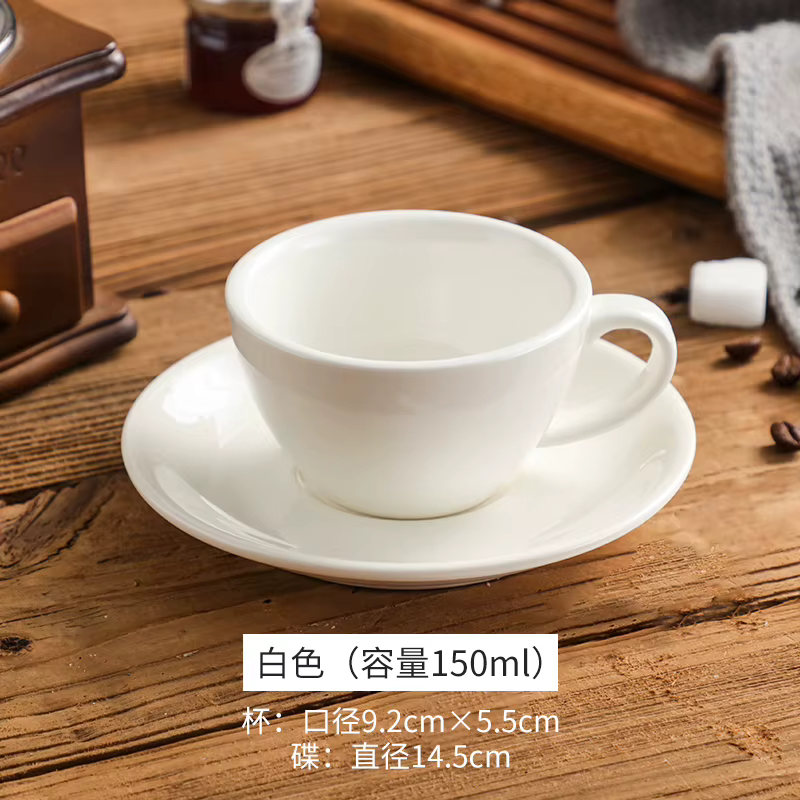 Tasse à expresso de couleur créative de 150ml, avec soucoupe, assiette à Dessert, tasse à thé, tasse