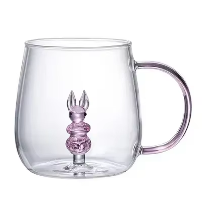 Verre en forme d'animal de dessin animé, mignon, verre à haute teneur en Borosilicate, tasse monocou