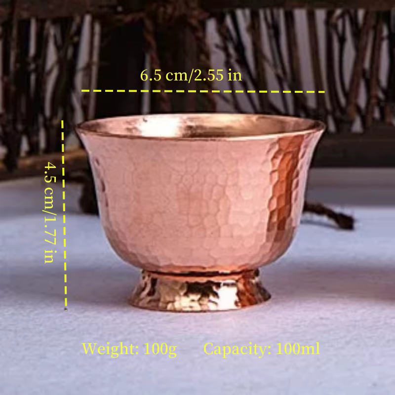 Tasse à café en cuivre pur fabriquée à la main, 80ml, polyvalente, pour petit déjeuner, thé, lait, e