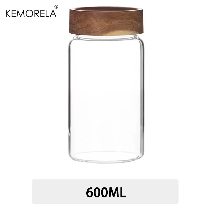 Bocaux de Rangement Scellés en Verre à Usage Domestique, Bouteille à Couvercle en Bois, pour citroui