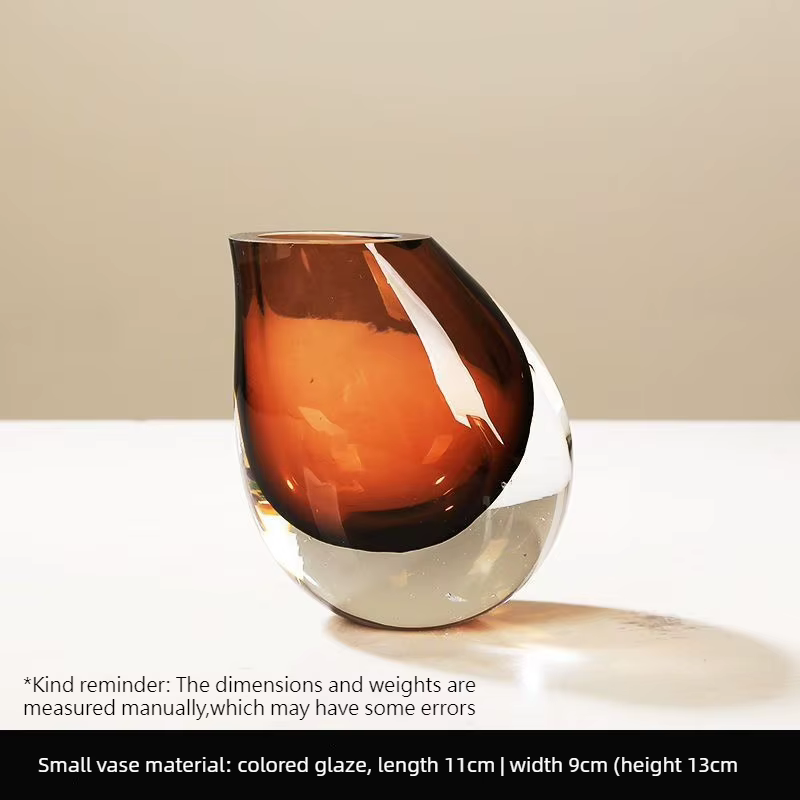 Vase en verre artistique, récipient hydroponique pour fleurs, ornement décoratif minimaliste pour sa