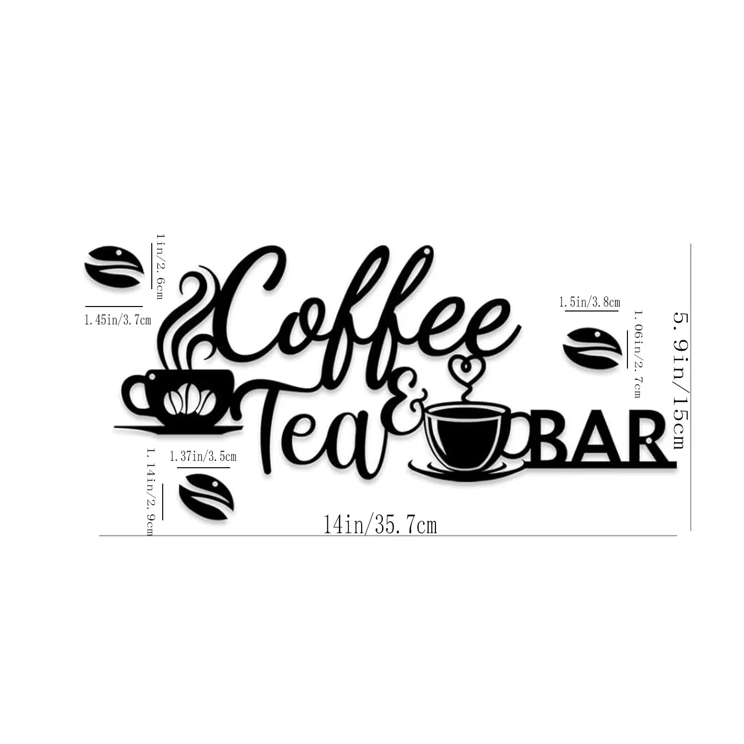 BrewBloom – panneau de Bar à café en métal, Art mural Design de haricots pour cafés et thé, décor ru