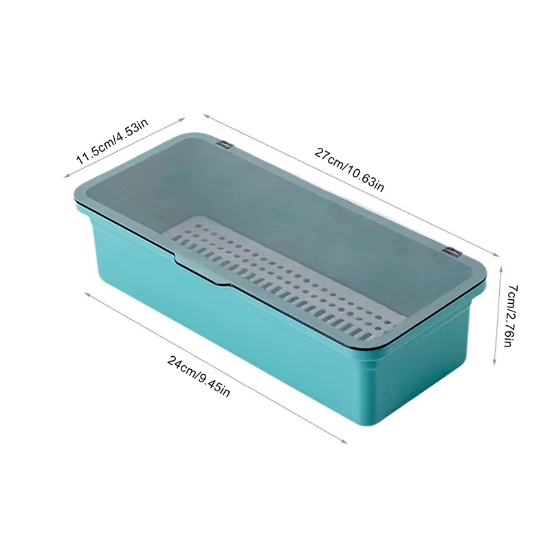 Boîte de rangement pour couverts en plastique T1 avec couvercle et doublure de proximité, porte-couv