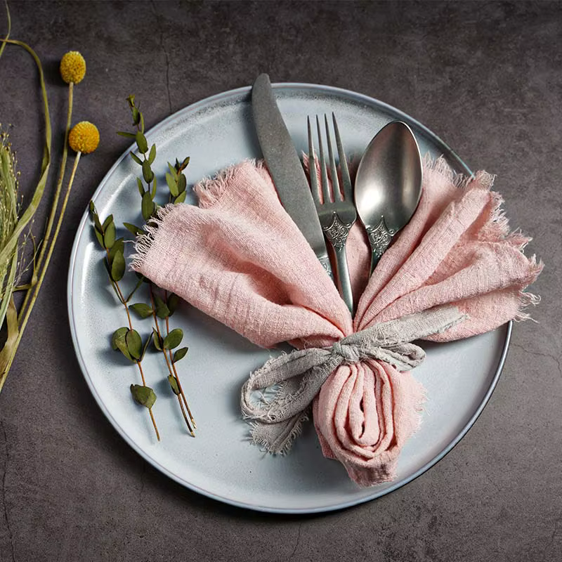 Grands serviettes en gaze de coton 41cm, serviettes à thé en mousseline, pour dîner, tissu rétro, dé