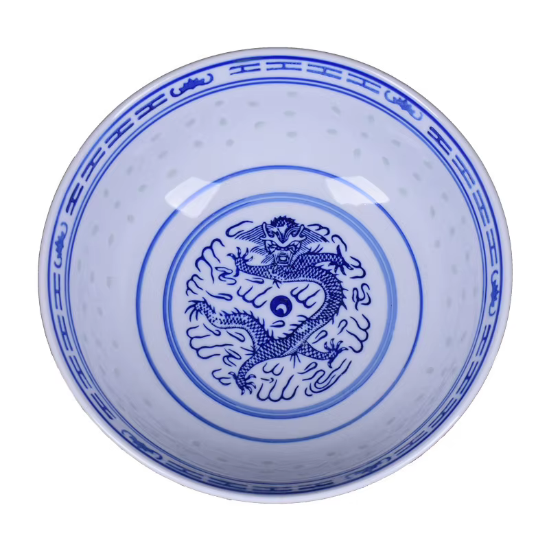Vaisselle en céramique porcelaine bleue et blanche bol à soupe Ramen bols à riz chinois motif Dragon
