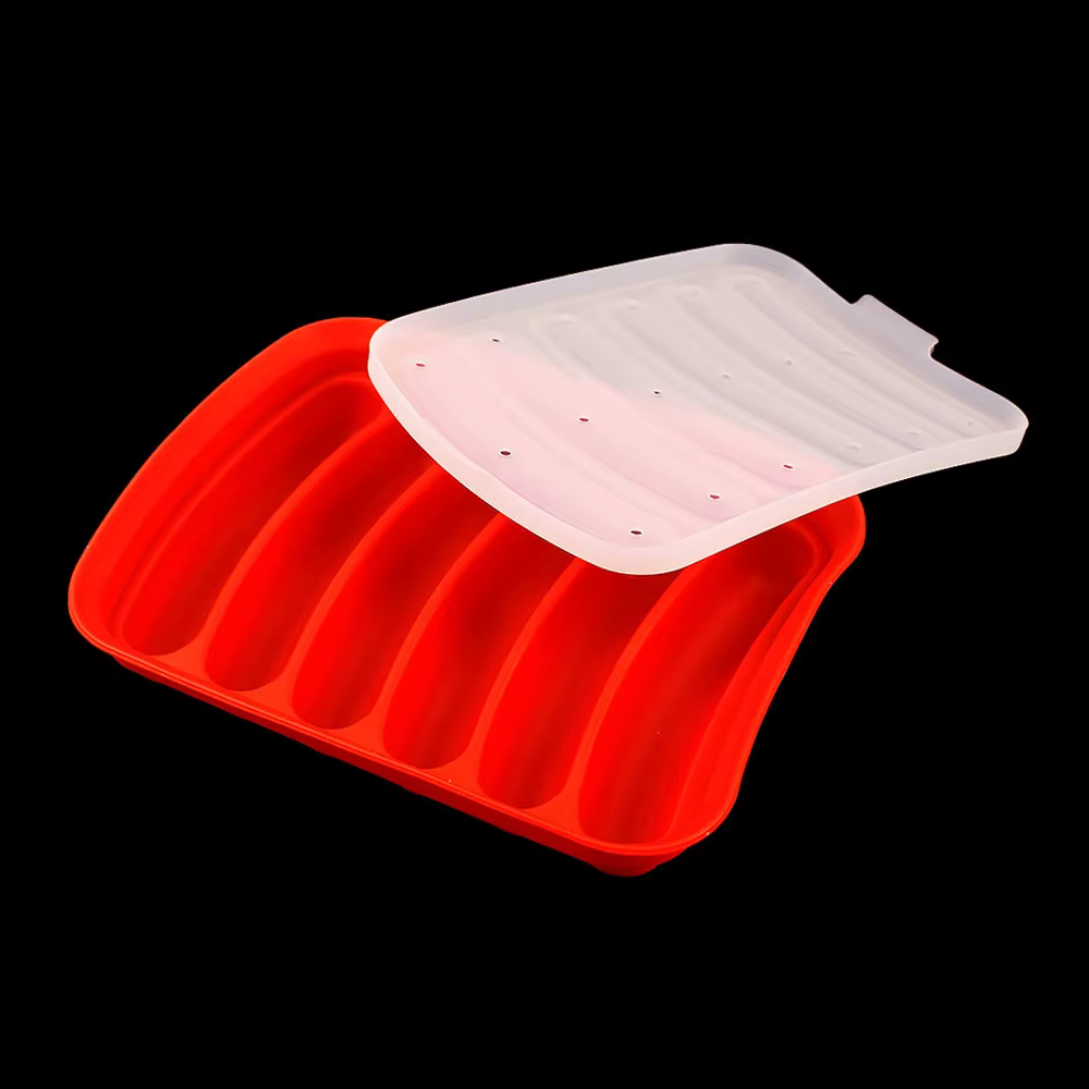 Silicone World – moules à saucisses en Silicone, avec couvercle, aliments complémentaires pour bébé,