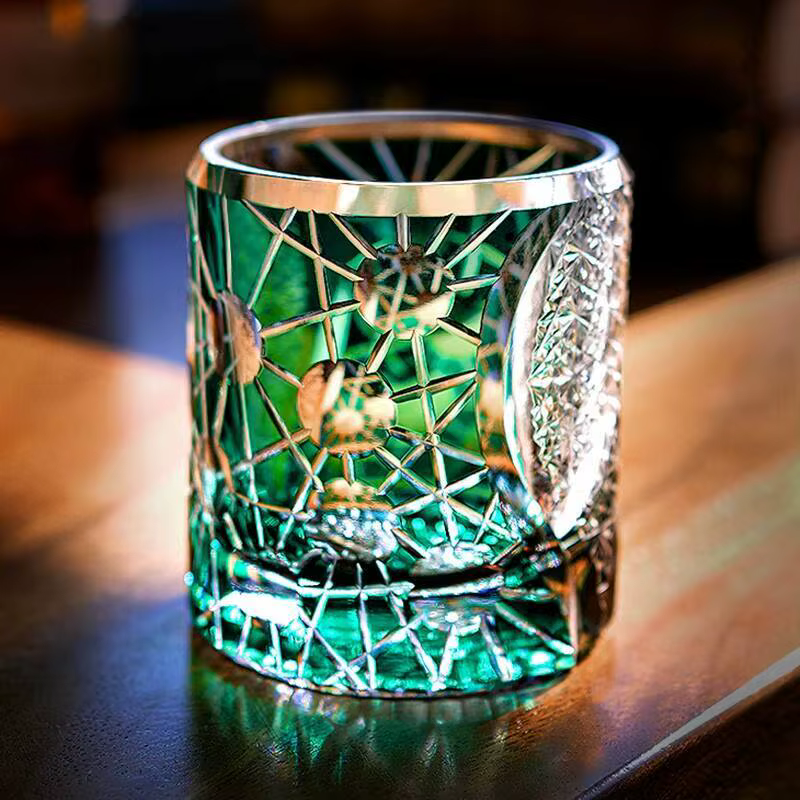 Japon Kagami planète Edo Kiriko verre à vin Starlight verres à whisky bloc de couleur sculpture à la