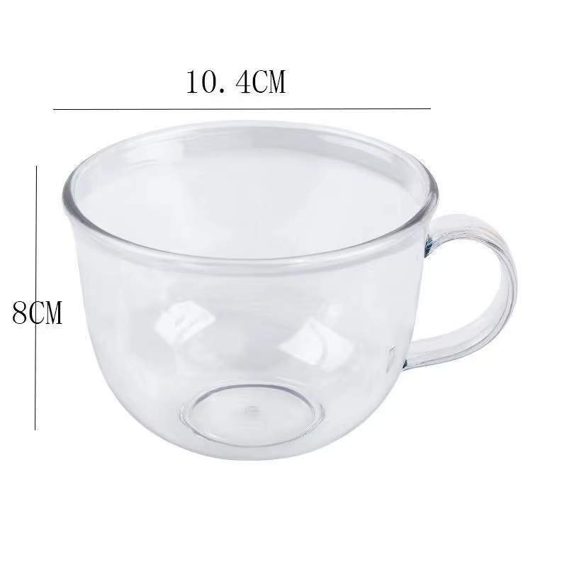 Tasses de petit-déjeuner en verre de grande capacité pour usage domestique