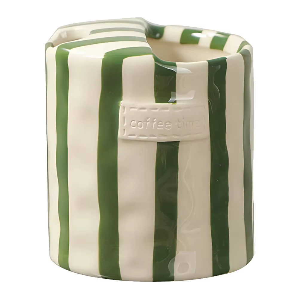 Tasse à café en céramique rayée peinte à la main, nouveauté, céramique de qualité supérieure, vaisse