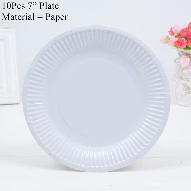 Zerolife – Assiettes Macaron 10 pièces/lot, couleur unie, 7 pouces, en papier, fournitures de fête p