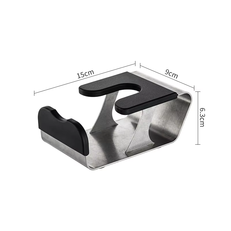 JUSTINLAU Station de tamping pour café expresso en acier inoxydable, support antidérapant pour porte