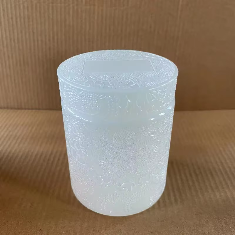 Pot de rangement en verre avec couvercle, bougie, tasse vide, conteneur de rangement, décoration de