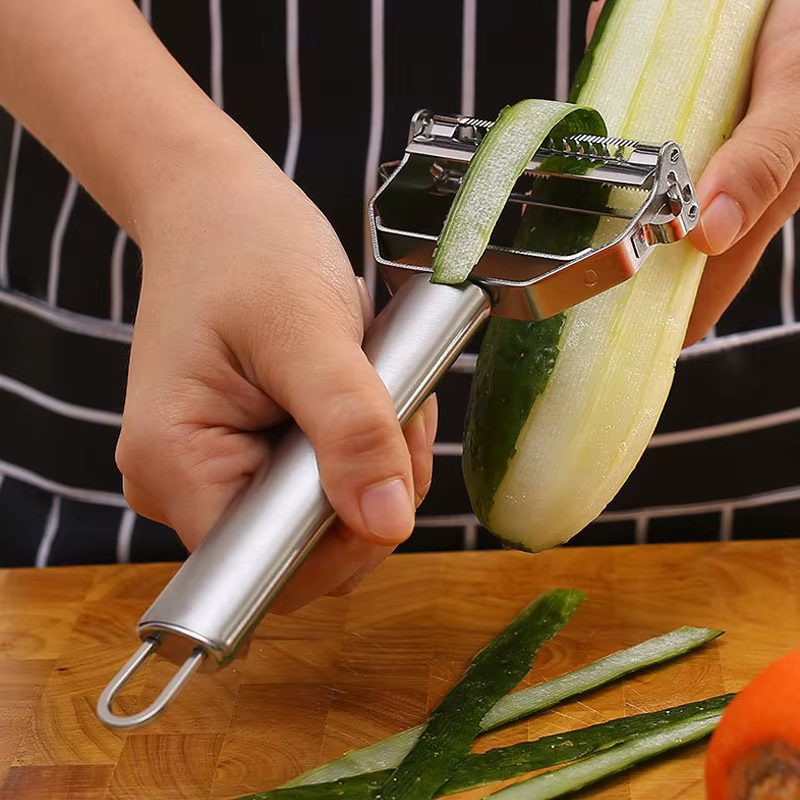 Éplucheur de légumes de cuisine, raboteuse de Melon en acier inoxydable, éplucheur à Double tête, ép
