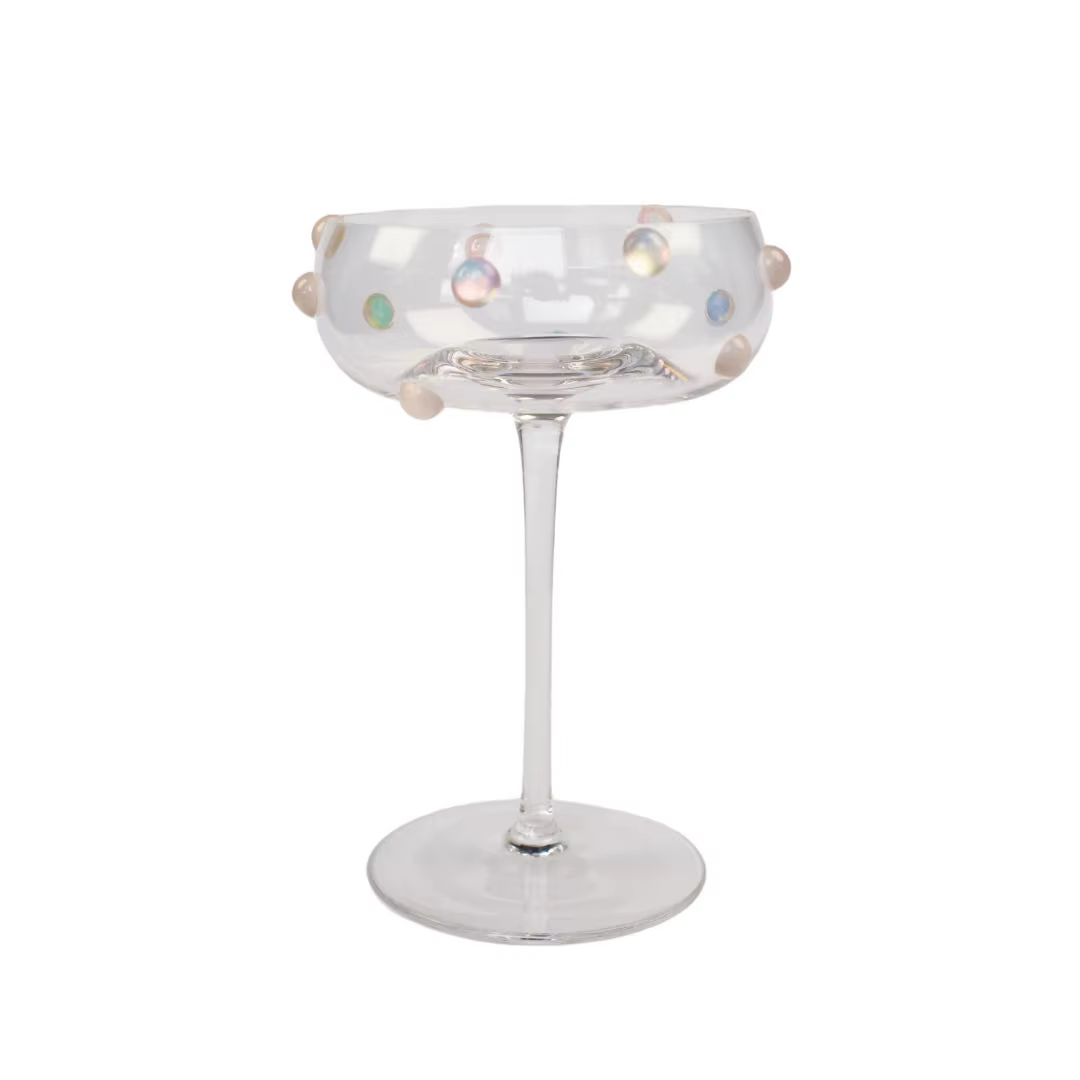 Verre à Champagne orné de perles fait à la main, tasse de crème glacée exquise, verrerie à Dessert à