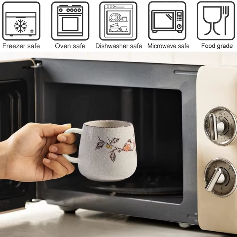 YWDL – tasse à café japonaise en céramique de 350ml, avec couvercle et cuillère, tasses à lait pour 
