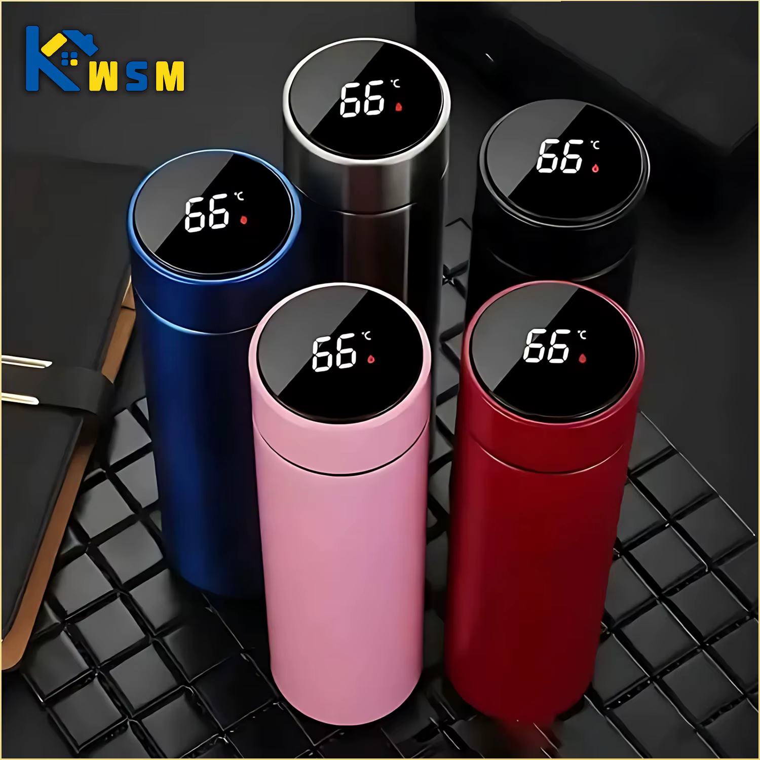 Tasse Thermos à affichage de la température de 500ML, bouteille Thermos divisée en acier inoxydable,