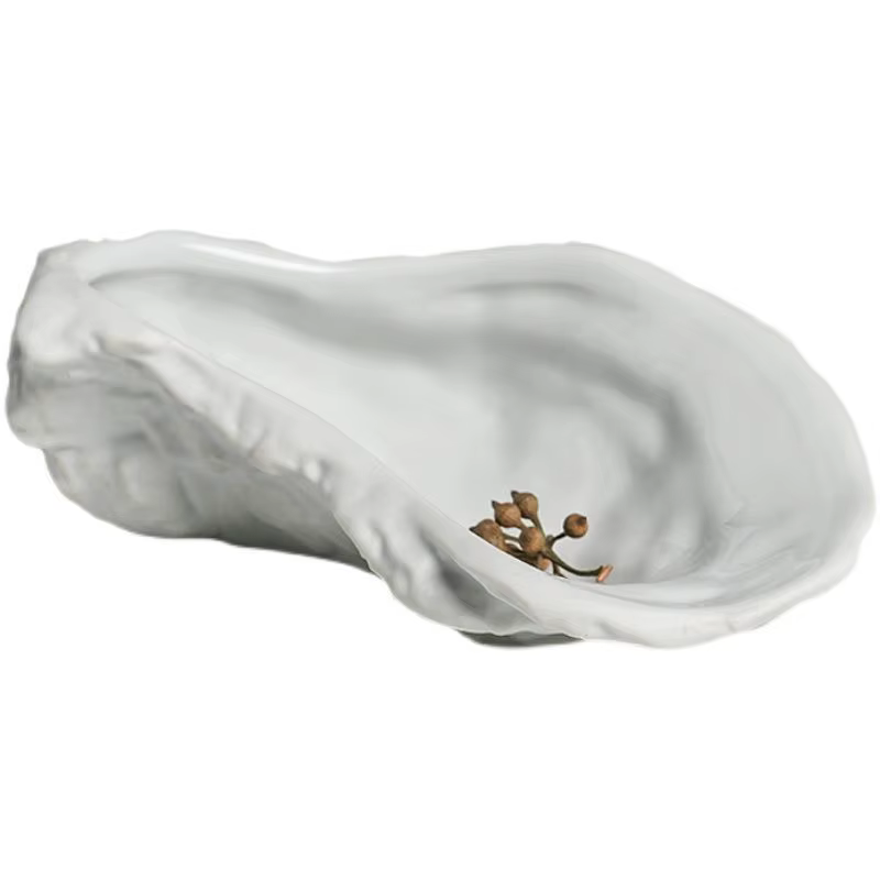 Assiette de fruits de mer en céramique, coquille d'huître de cuisine moléculaire 1 pièce