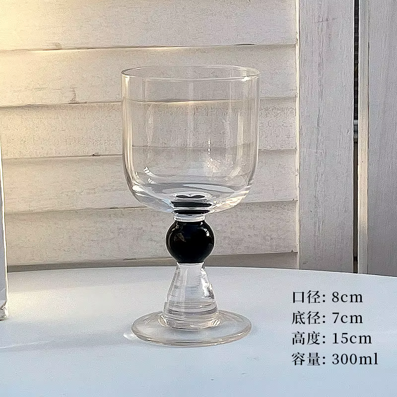 Gobelet à Boules Verres à Tige Vintage, Ambre Clair, Noir, Vert, Style Ins, Vin Rouge, Rotterdam, Vi