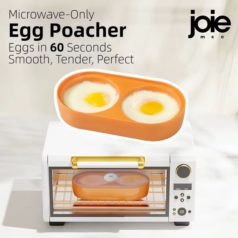Joie-Oeuf poché double micro-ondes, cuiseur à œufs, boîte à œufs frits, petit-déjeuner, boîte à œufs