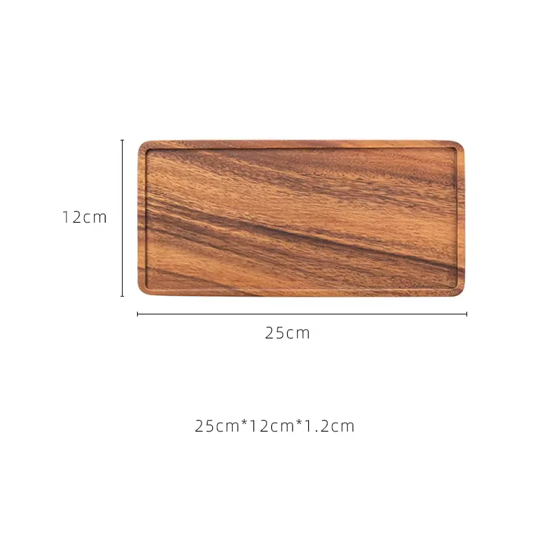Musowood-Assiette de service en bois rectangulaire, porte-théière, plateaux à gâteau et à petit-déje