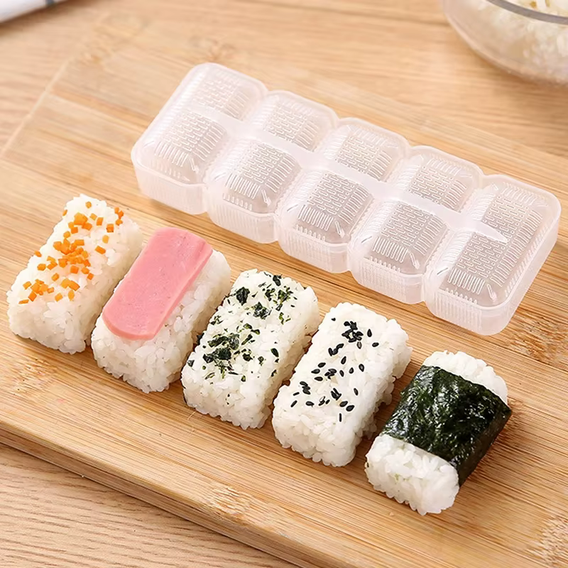 Moule boule de riz à 5/1 grilles, Mini ensemble de Sushi carré, boîte de rangement à pression antiad