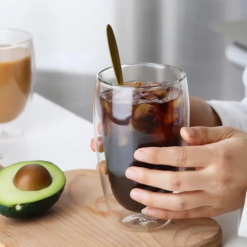 Tasse en verre à Double paroi résistante à la chaleur, 80-650Ml, bière, lait, café, eau, tasse trans