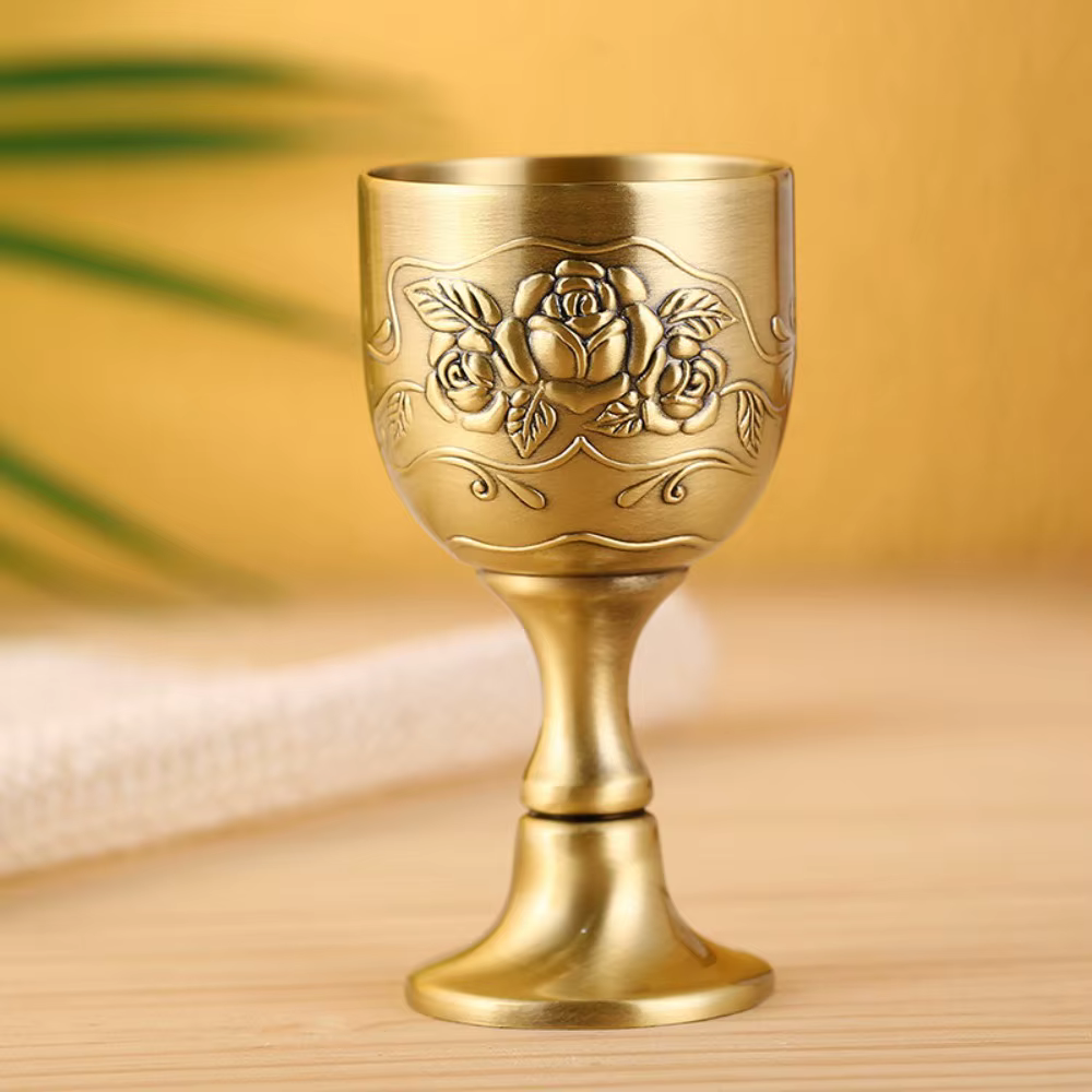 Grand gobelet en métal de haute qualité, verres de style européen, verre à vin, Bronze Antique, tass