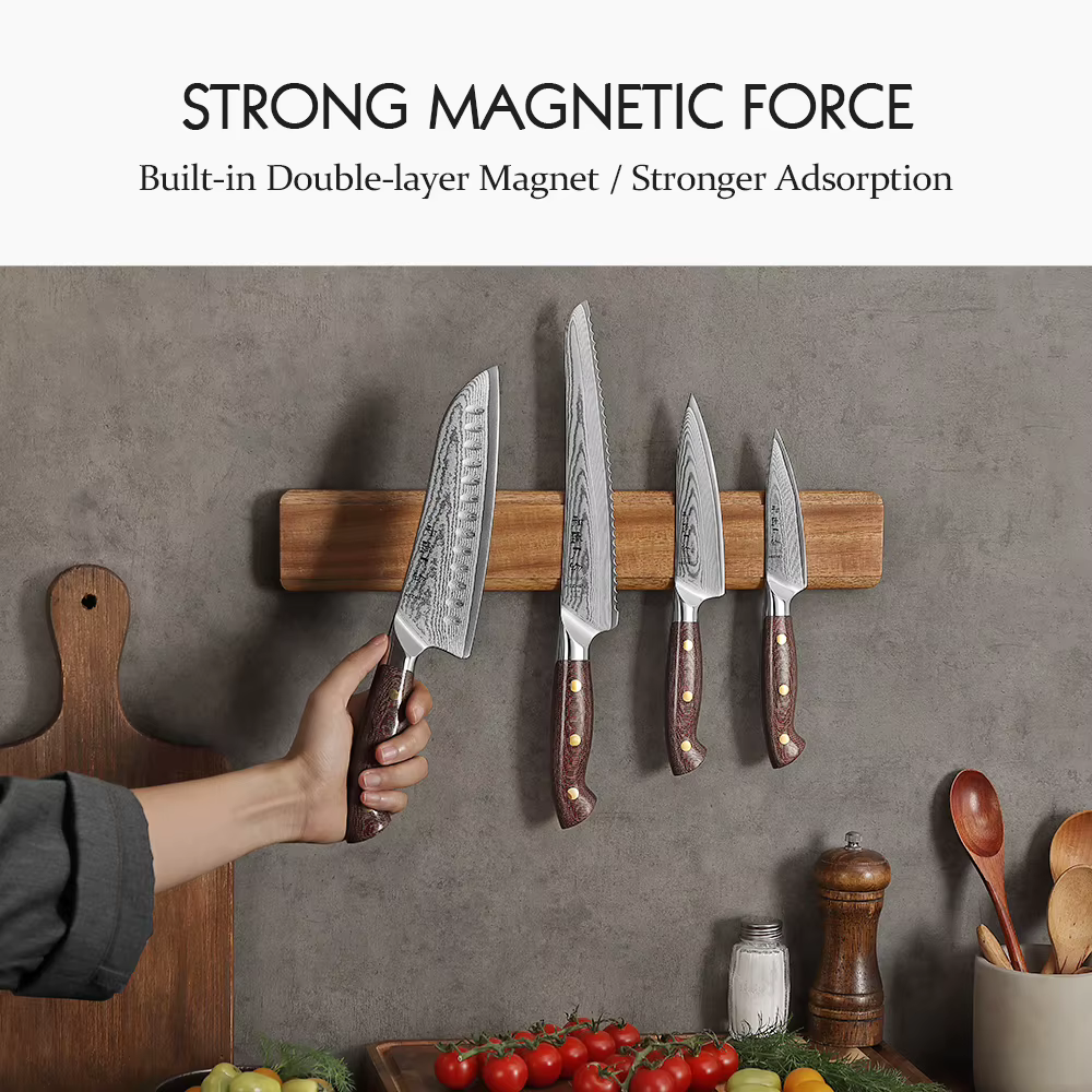 Hezhen porte-couteau magnétique 400mm accessoires de cuisine couteaux en bois outils de rangement bo