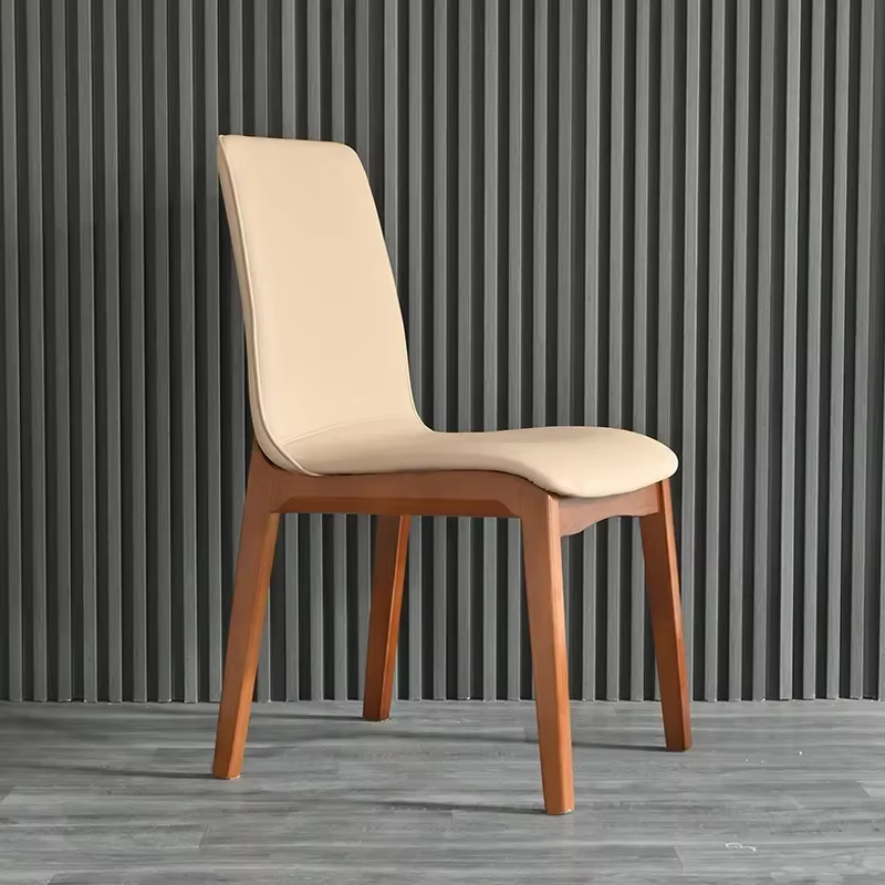 Chaise d'ordinateur ergonomique moderne avec cadre en bois massif, coussin à bloc souple, éponge de 