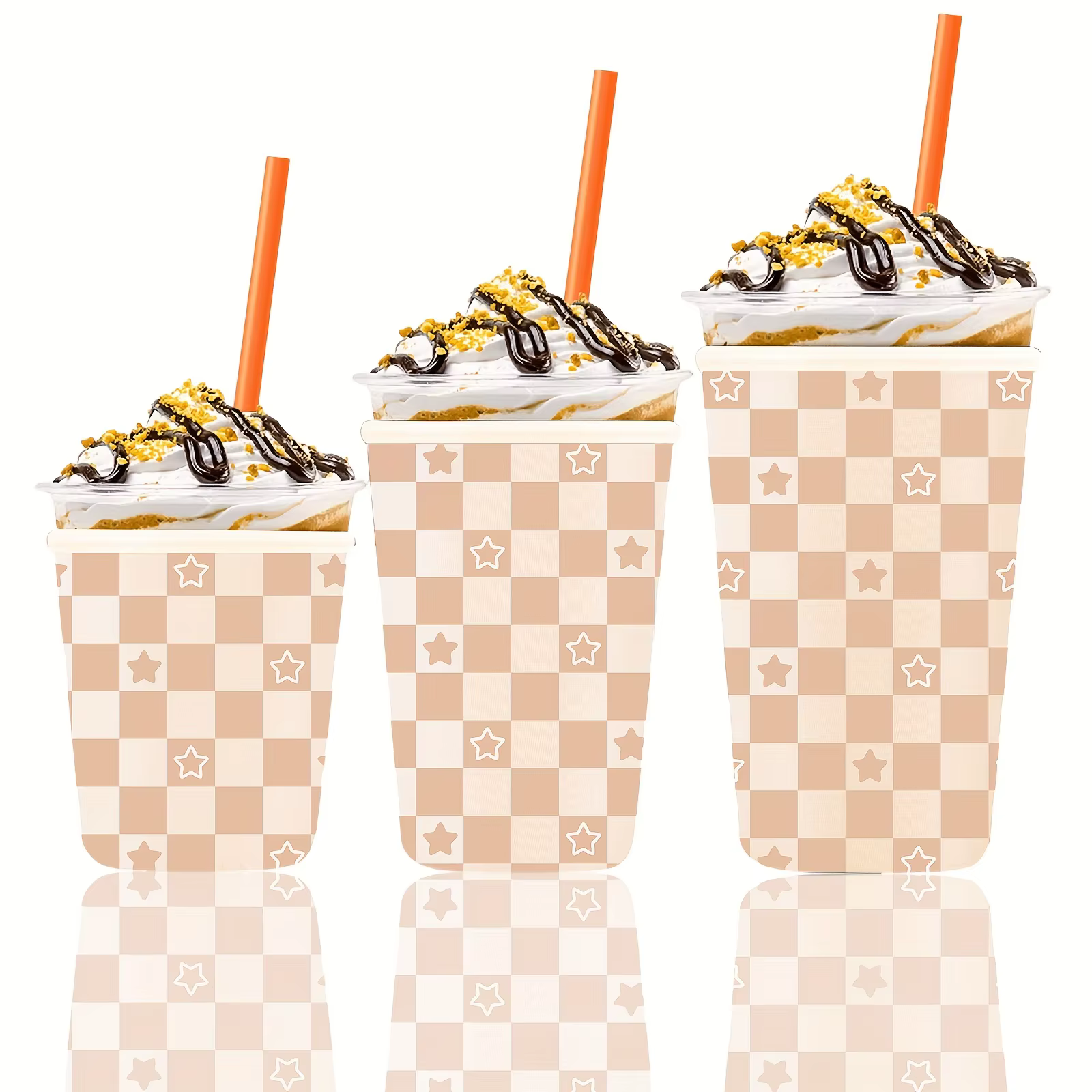 Lot de 3 manchons réutilisables pour gobelets à café glacé, compatibles avec les grandes tasses de 1