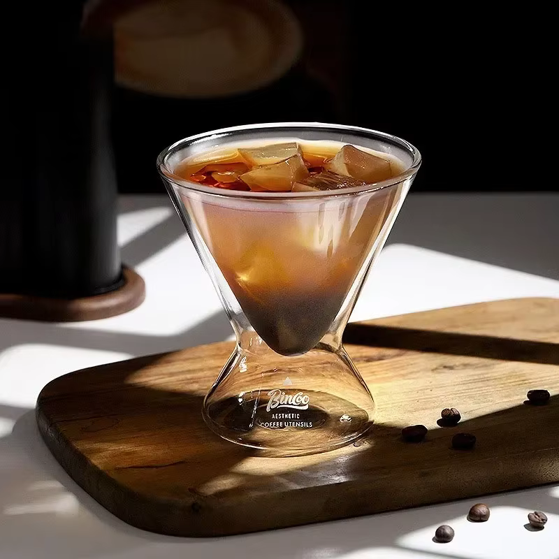 Tasse à Café en Verre Double Couche de 180ml, Latte Américain Glacé 73, Whisky DIRTY, Clics Spéciaux