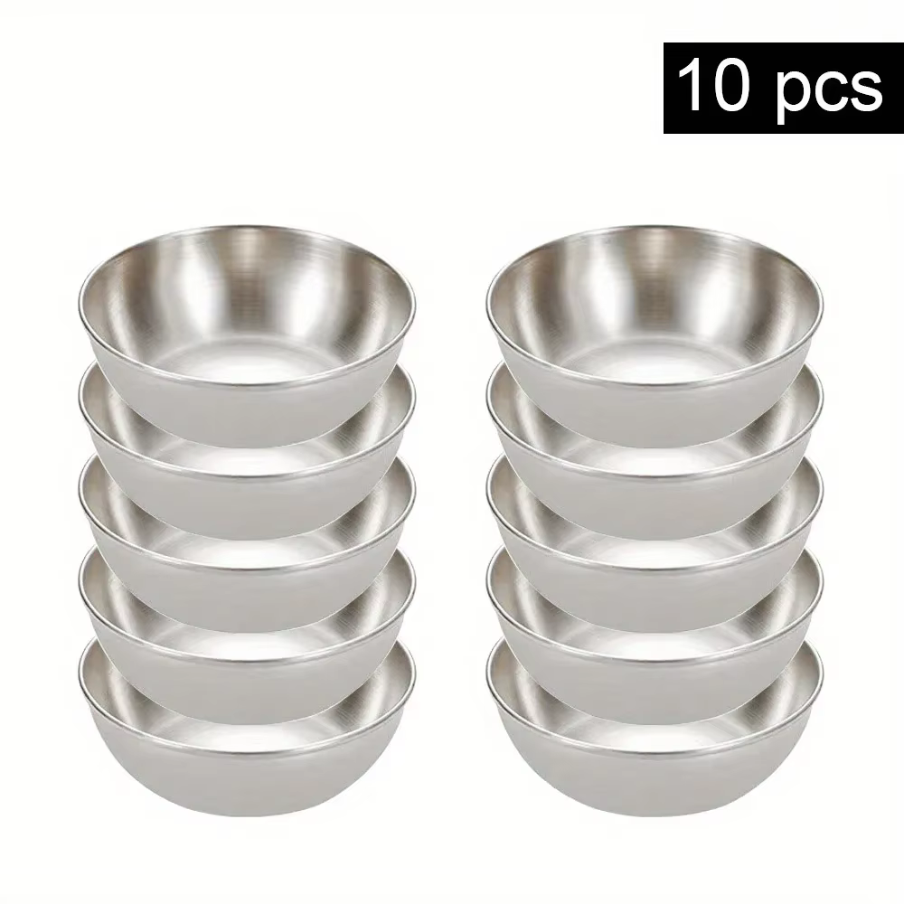 Petits plats à Sauce en acier inoxydable, plateau de service d'assaisonnement, assiettes à épices, e