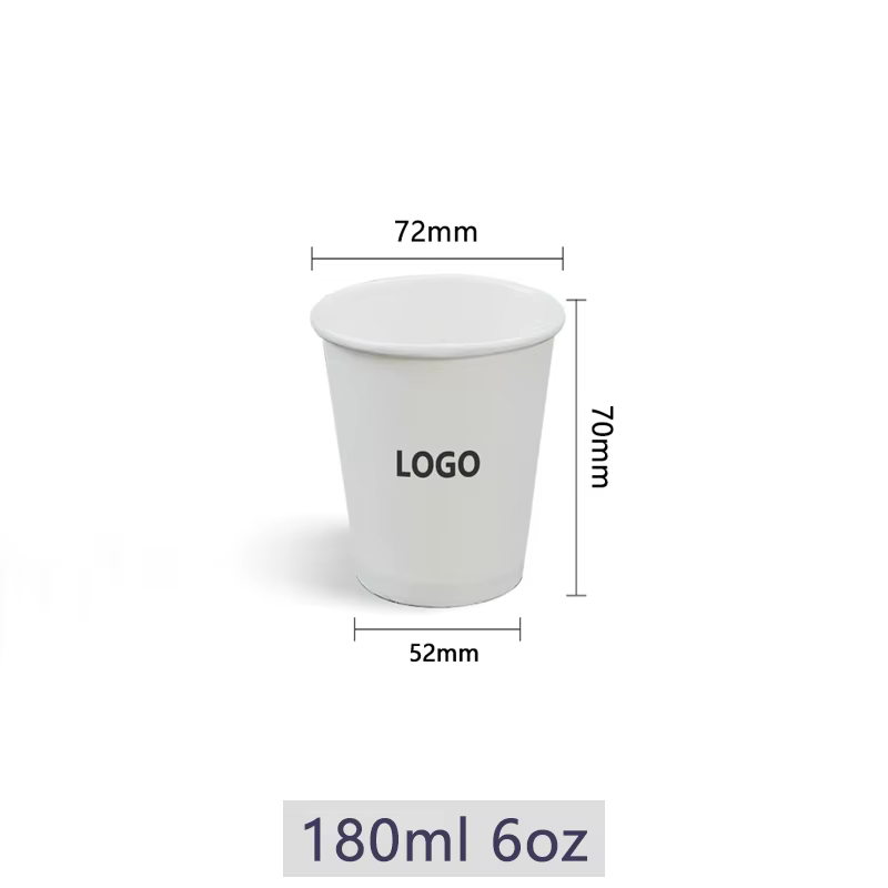 100 pièces 180ml gobelets en papier personnalisés, logo de tasse en papier jetable d'individuation, 