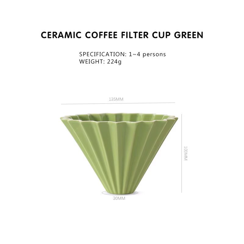 Tasse filtre à café en céramique faite à la main, forme de fleur d'origami, goutte à goutte d'entonn
