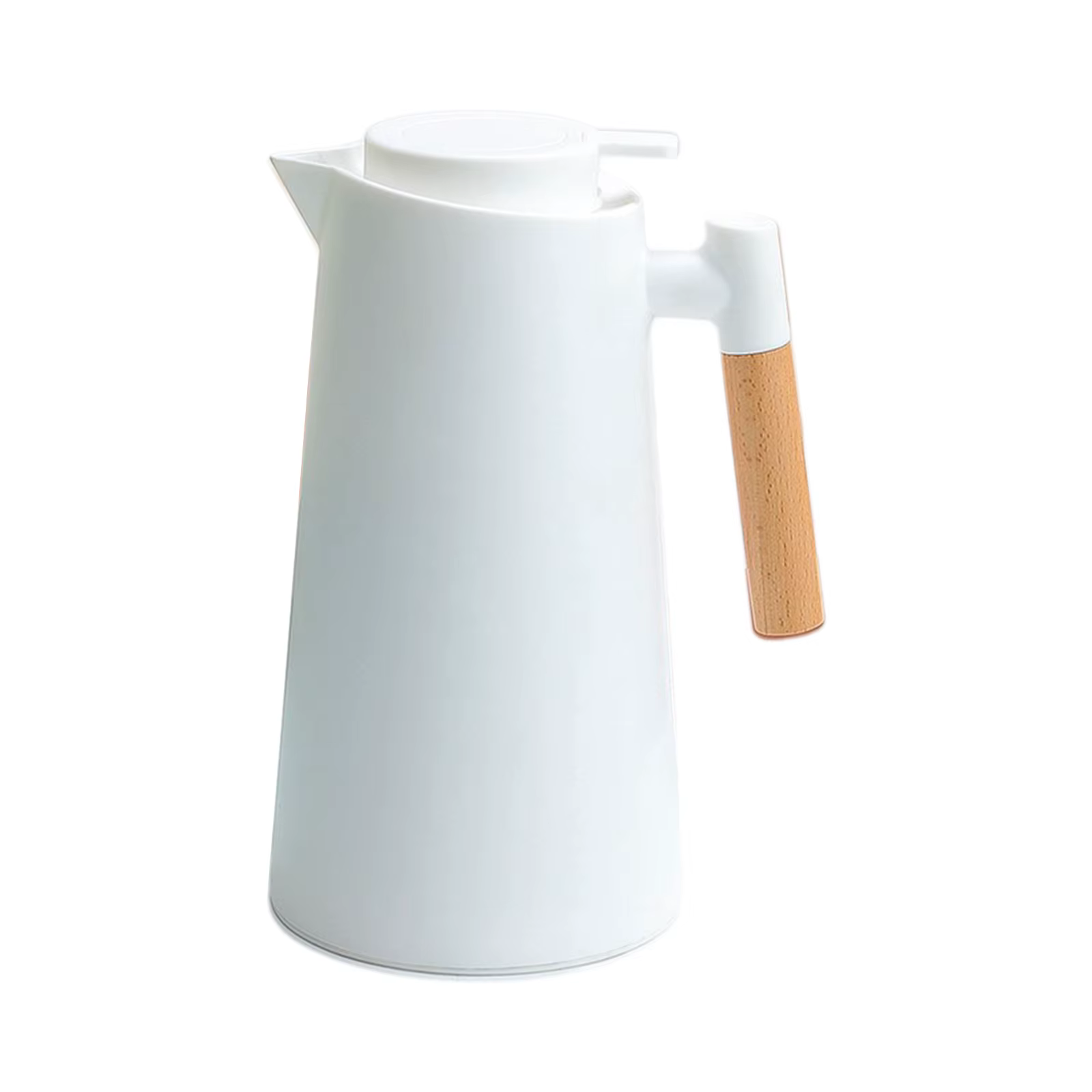 Carafe à café thermique sous vide à double paroi, pot avec poignée en bois, bouilloire à eau, garde 