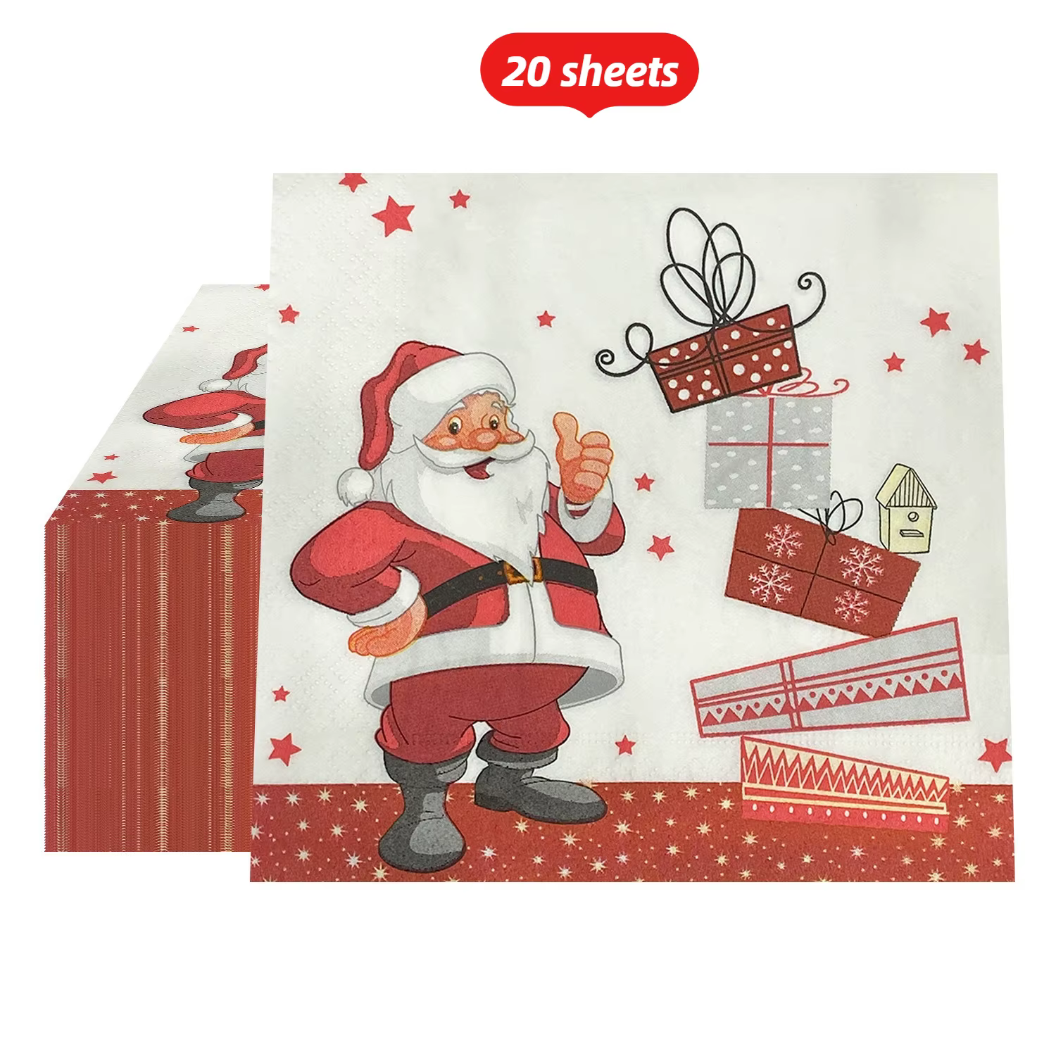Serviettes de table de Noël 20/40/60 pièces - Père Noël, décorations de table de fête - Serviettes d